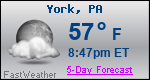 Weather Forecast for York, PA
