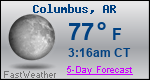 Weather Forecast for Columbus, AR