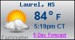 Weather Forecast for Laurel, MS