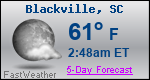 Weather Forecast for Blackville, SC