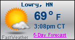 Weather Forecast for Lowry, MN