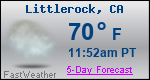 Weather Forecast for Littlerock, CA