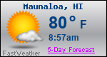 Weather Forecast for Maunaloa, HI