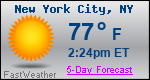 Weather Forecast for New York, NY
