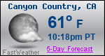 Weather Forecast for Canyon Country, CA
