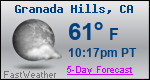 Weather Forecast for Granada Hills, CA