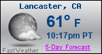 Weather Forecast for Lancaster, CA