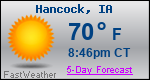Weather Forecast for Hancock, IA