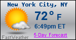 Weather Forecast for New York, NY
