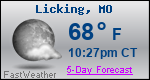Weather Forecast for Licking, MO