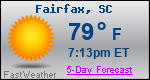 Weather Forecast for Fairfax, SC