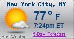 Weather Forecast for New York, NY
