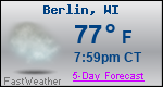 Weather Forecast for Berlin, WI