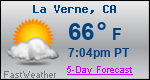 Weather Forecast for La Verne, CA