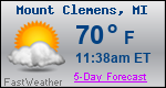 Weather Forecast for Mount Clemens, MI