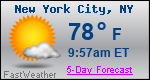 Weather Forecast for New York, NY