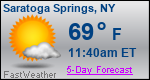 Weather Forecast for Saratoga Springs, NY