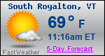 Weather Forecast for South Royalton, VT