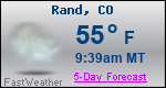 Weather Forecast for Rand, CO