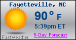 Weather Forecast for Fayetteville, NC