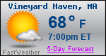 Weather Forecast for Vineyard Haven, MA