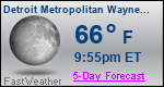 Weather Forecast for Detroit Metropolitan Wayne County Airport, MI