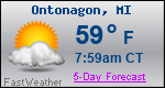 Weather Forecast for Ontonagon, MI