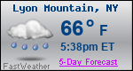Weather Forecast for Lyon Mountain, NY