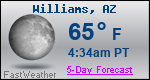 Weather Forecast for Williams, AZ