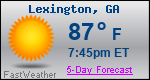 Weather Forecast for Lexington, GA