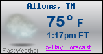 Weather Forecast for Allons, TN