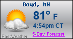 Weather Forecast for Boyd, MN