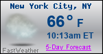 Weather Forecast for New York, NY