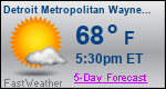 Weather Forecast for Detroit Metropolitan Wayne County Airport, MI
