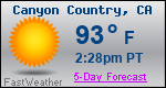 Weather Forecast for Canyon Country, CA