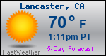 Weather Forecast for Lancaster, CA