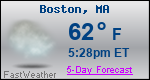 Weather Forecast for Boston, MA