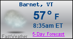 Weather Forecast for Barnet, VT