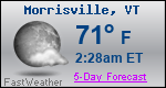 Weather Forecast for Morrisville, VT