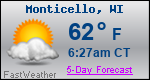 Weather Forecast for Monticello, WI