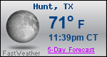 Weather Forecast for Hunt, TX