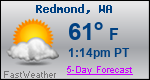 Weather Forecast for Redmond, WA