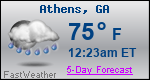 Weather Forecast for Athens, GA