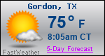 Weather Forecast for Gordon, TX