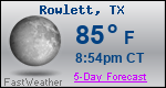Weather Forecast for Rowlett, TX