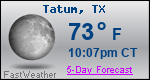 Weather Forecast for Tatum, TX
