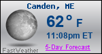 Weather Forecast for Camden, ME
