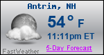 Weather Forecast for Antrim, NH