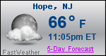 Weather Forecast for Hope, NJ