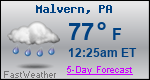 Weather Forecast for Malvern, PA
